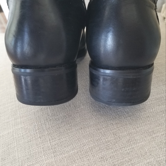 Blondo Black Tall Leather Riding Boot Side Zip Round Toe Block Heel Waterproof - Picture 14 of 16